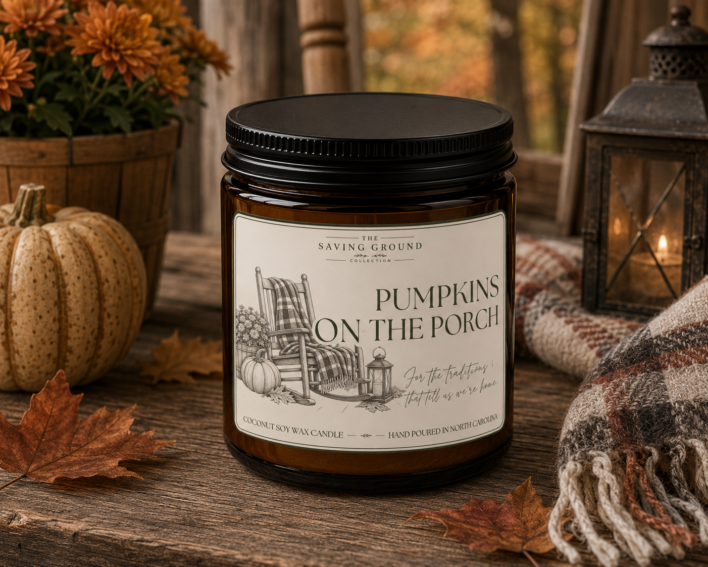 Pumpkins on the Porch Candle